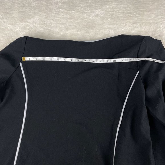 Anthony Richards‎ Wear To Work Blazer Jacket Womens Sz 16 Black White Open Front - Picture 9 of 10